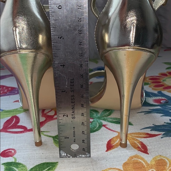Metallic Gold Strappy Stiletto - Picture 5 of 7